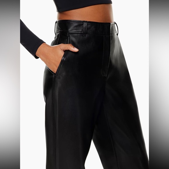Aritzia Babaton Black Command Pant Vegan Leather Full Length - Picture 10 of 16
